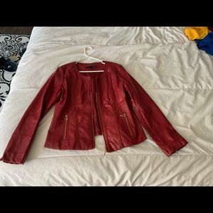 Red leather jacket